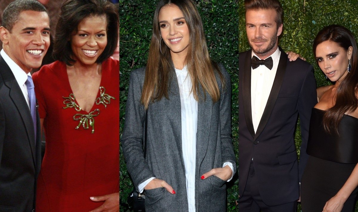 Barackas ir Michelle Obamos, Jessica Alba, Beckhamai