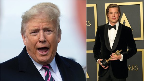 Donaldas Trumpas vėl praleido progą patylėti: pašiepė Holivudą, „Oskarus“ ir Bradą Pittą