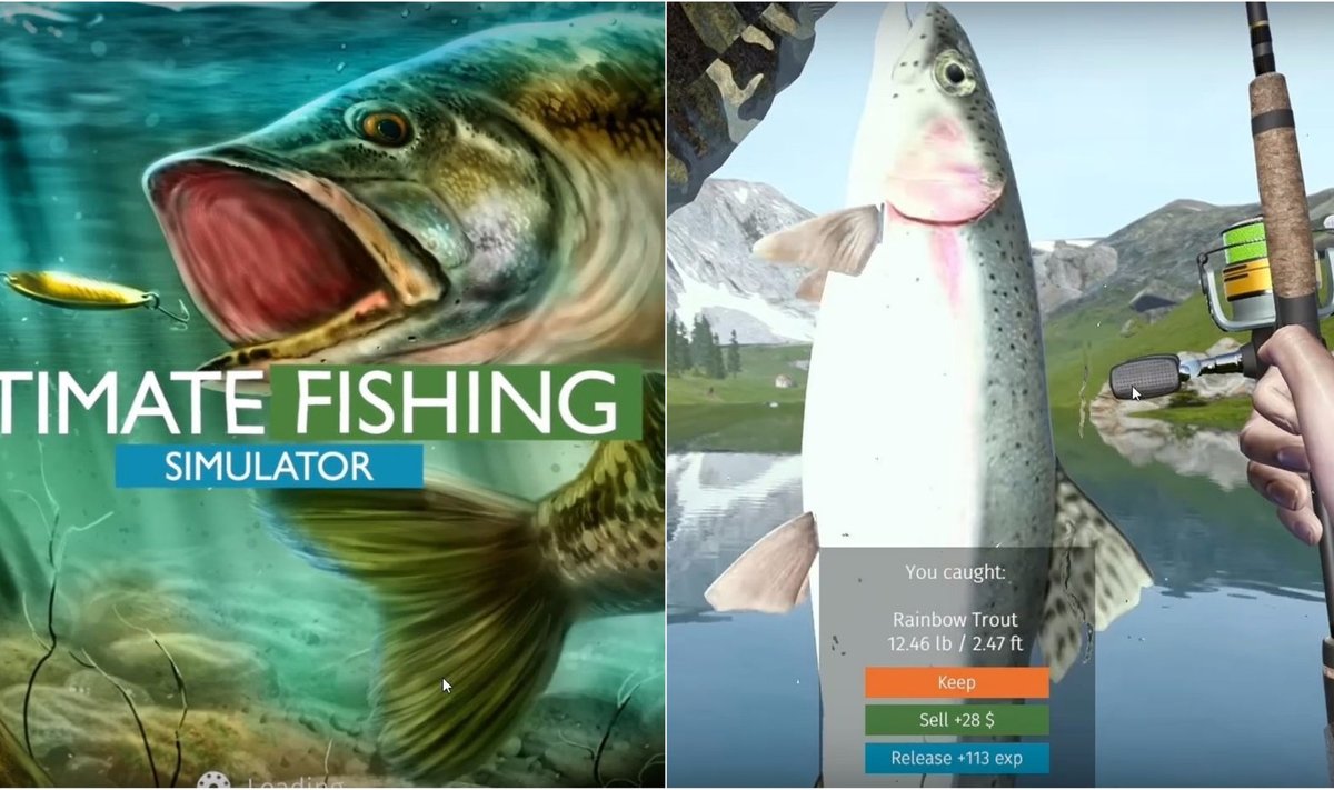 Kadras iš naujojo žvejybos simuliatoriaus "Ultimate Fishing"