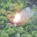 [Delfi trumpai] Ukrainiečiai vienu šūviu sunaikino rusų tanką T-72 (video)