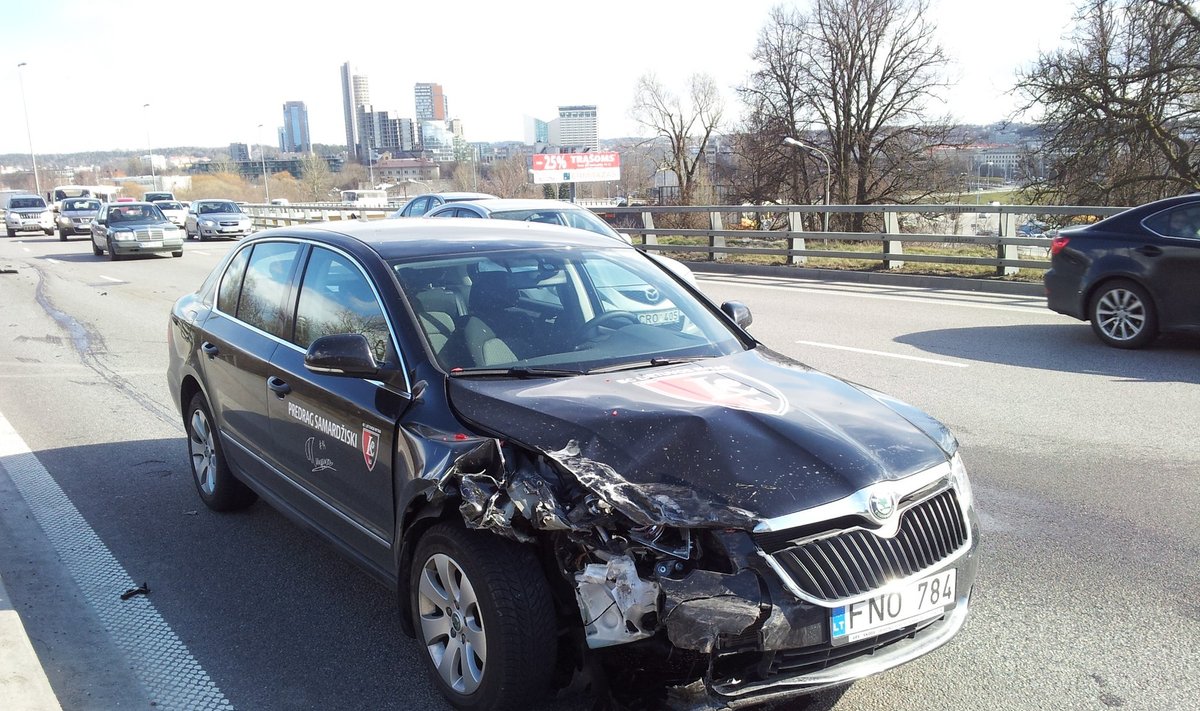 Predrago Samardžiskio vairuojamas  automobilis patyrė avariją