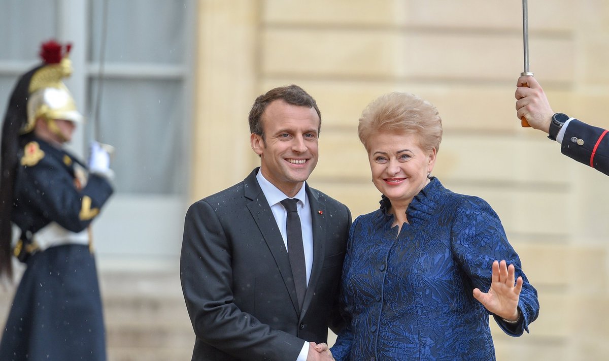 Emmanuel Macron and Dalia Grybauskaitė