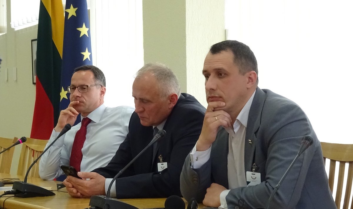 Белорусские политики Николай Статкевич и Павел Северинец в Сейме Литвы