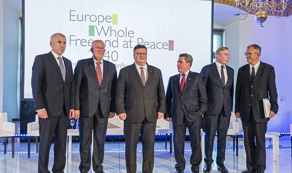 Foreign Ministers, Ušackas, Saudargas, Linkevicius, Valionis, Ažubalis and Vaitiekūnas after a panel discussion