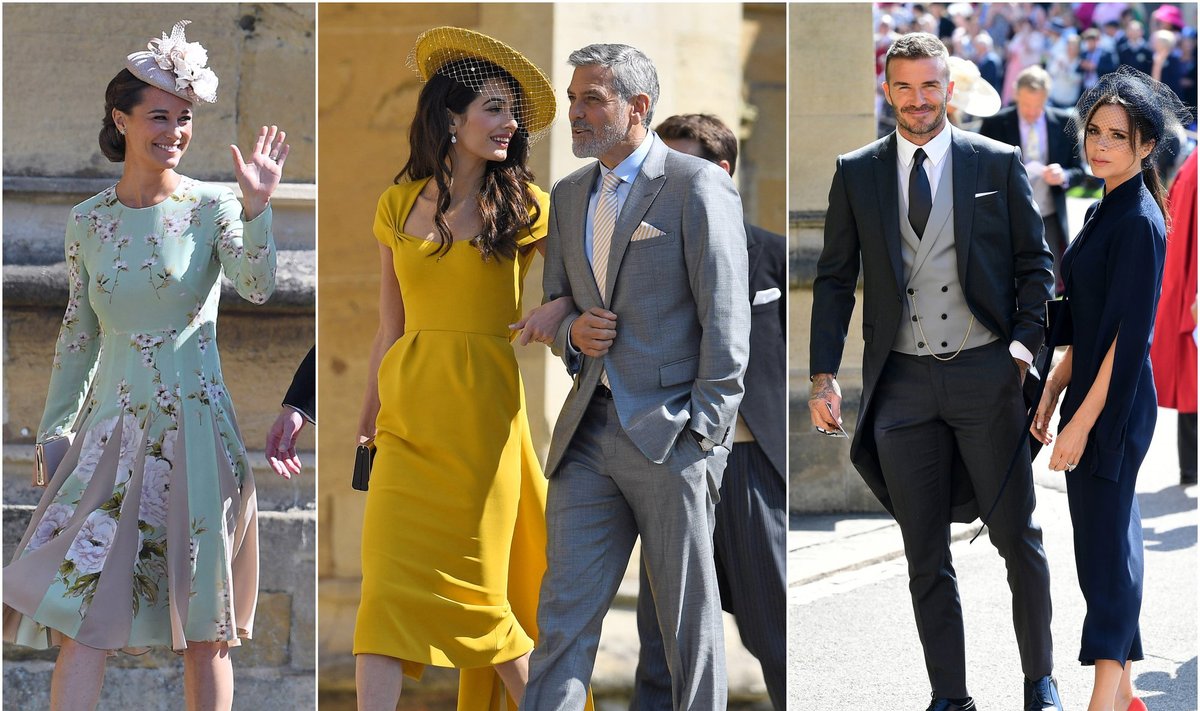 Pippa Middleton, George'as ir Amal Clooney, Davidas ir Victoria Beckhamai