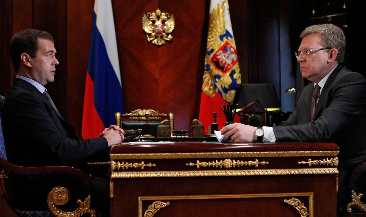 Dmitrijus Medvedevas ir Aleksejus Kudrinas
