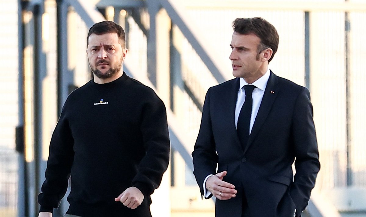 Volodymyras Zelenskis ir Emmanuelis Macronas