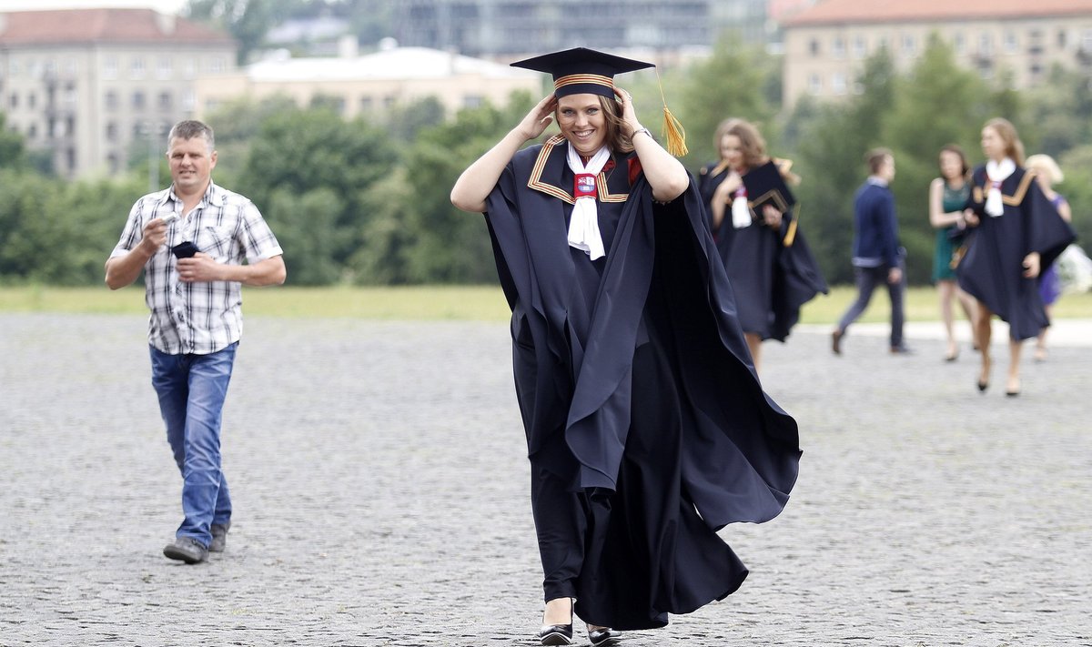 A Lithuanian student during graduation