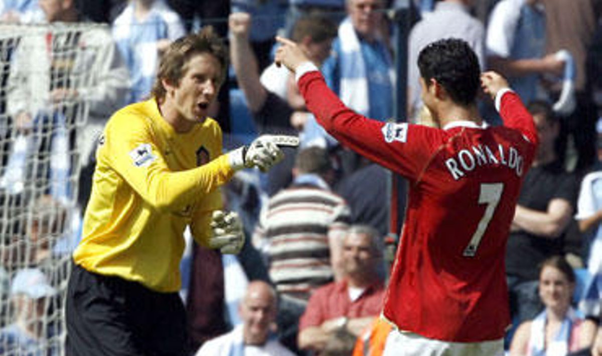 Edwinas van der Saras ir Cristiano Ronaldo ("Manchester United")