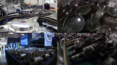 Parodoje Techno Classica Essen gausus automobilių detalių ir aksesuarų pasirinkimas