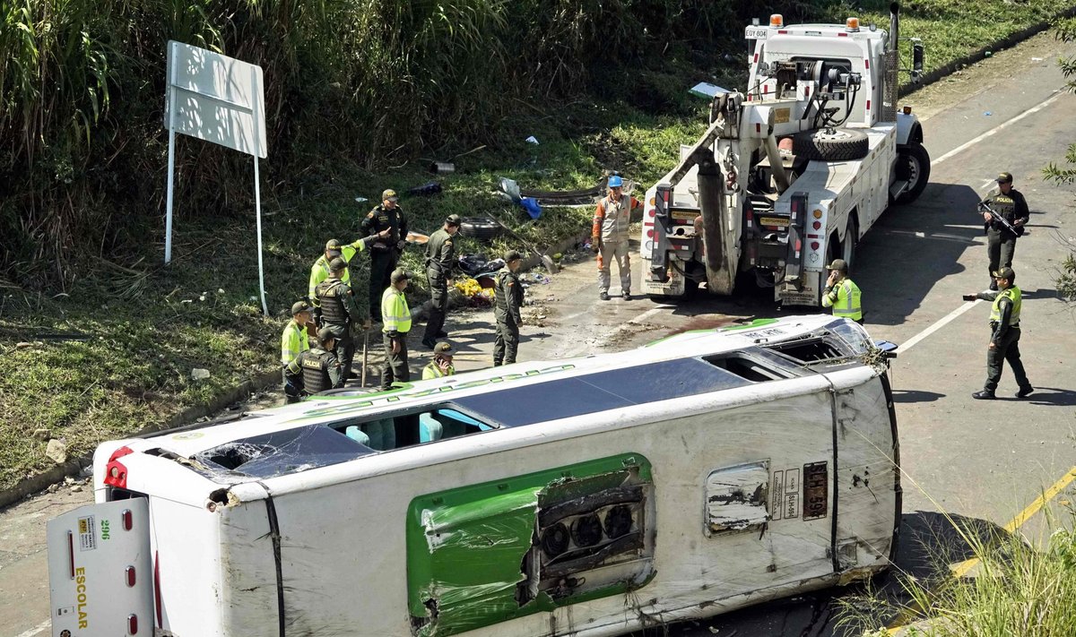 Autobuso avarija Kolumbijoje