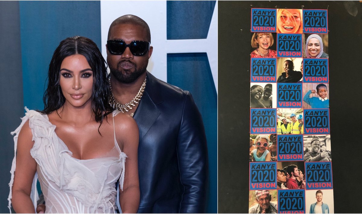 Kim Kardashian ir Kanye Westas, jo rinkimų į prezidentus reklama /Foto: Vida press, Twitter