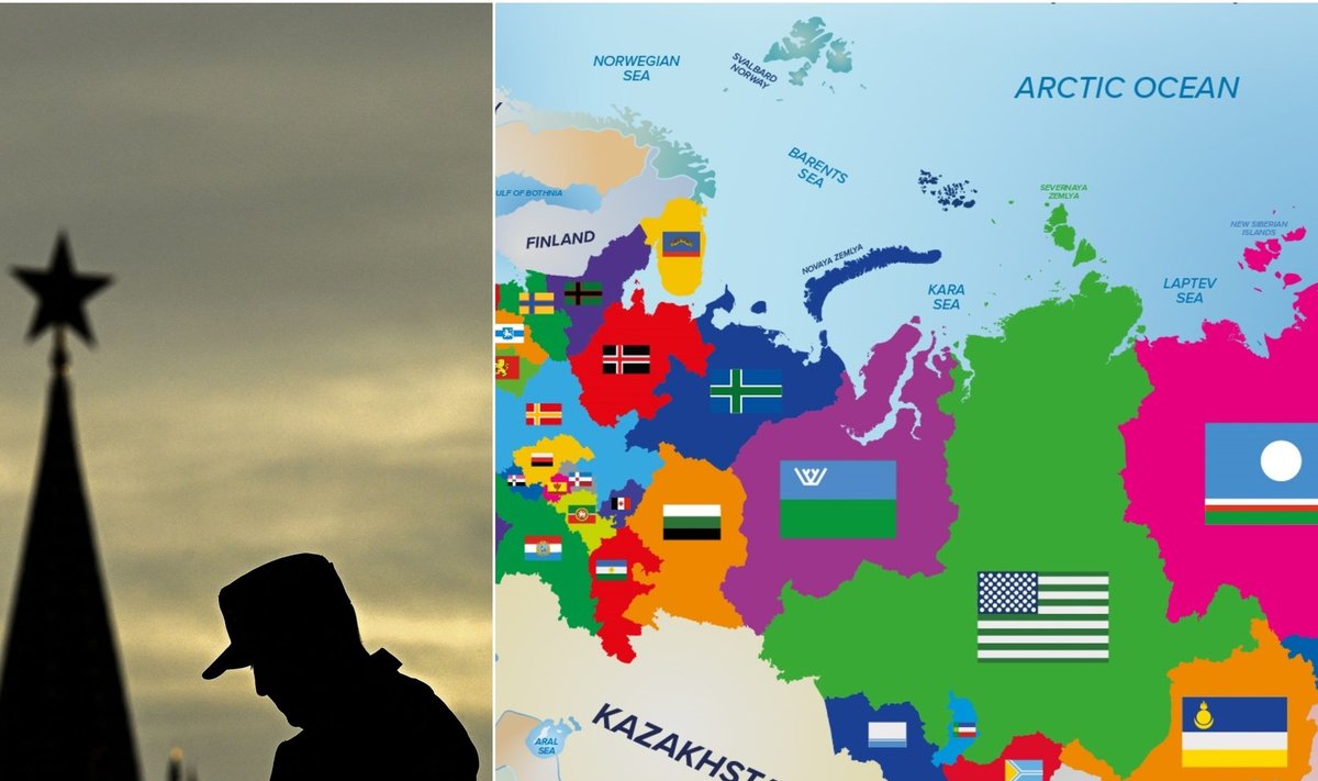 Kremlius, Laisvųjų PostRusijos tautų forumo sukurtas alternatyvus Rusijos teritorijos žemėlapis