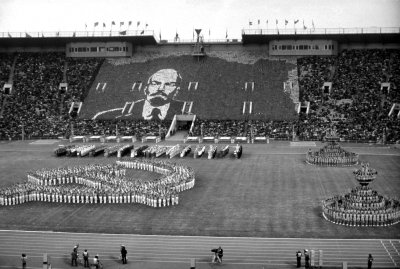 Maskvos olimpinių žaidynių atidarymo akimirka. 1980 m.