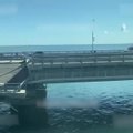 Užfiksuota, kaip po sprogimų atrodo Krymo tiltas