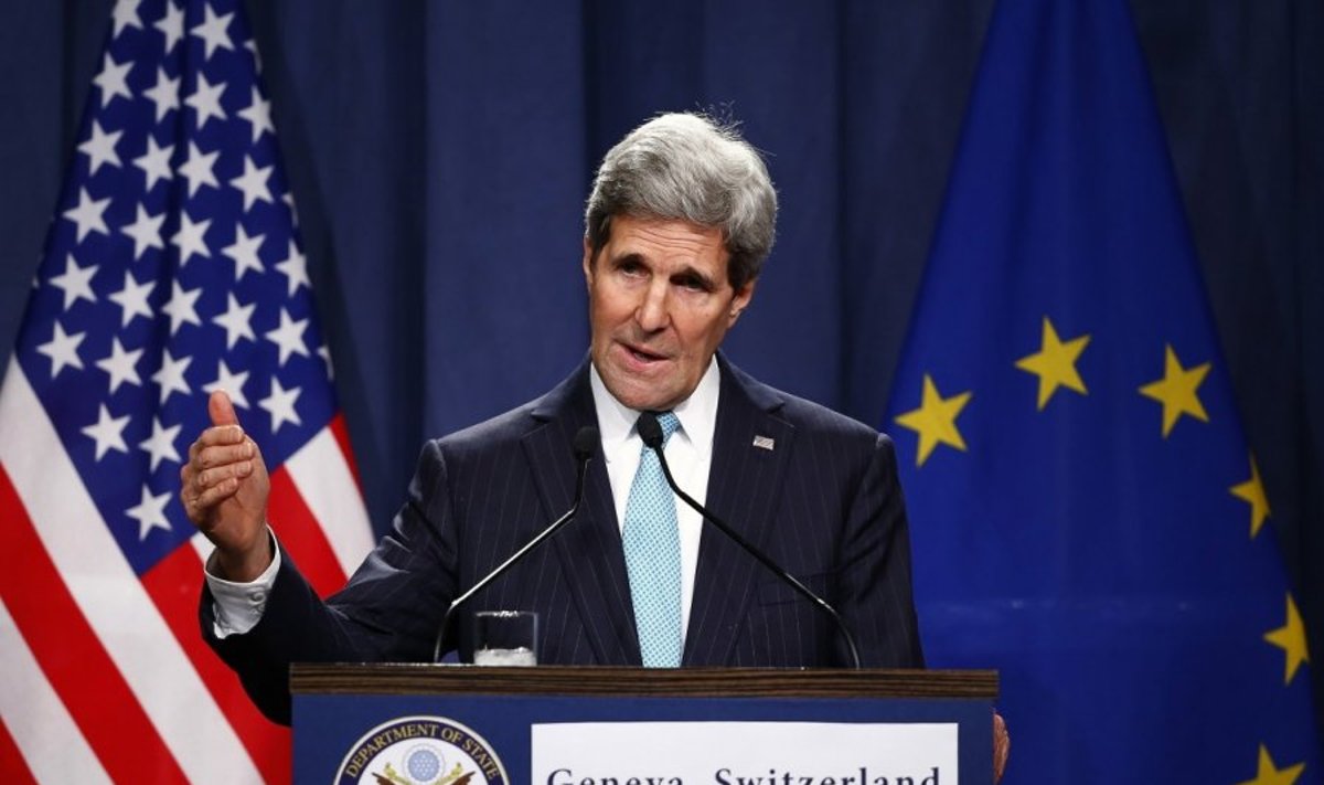 Ženevos derybos. J. Kerry