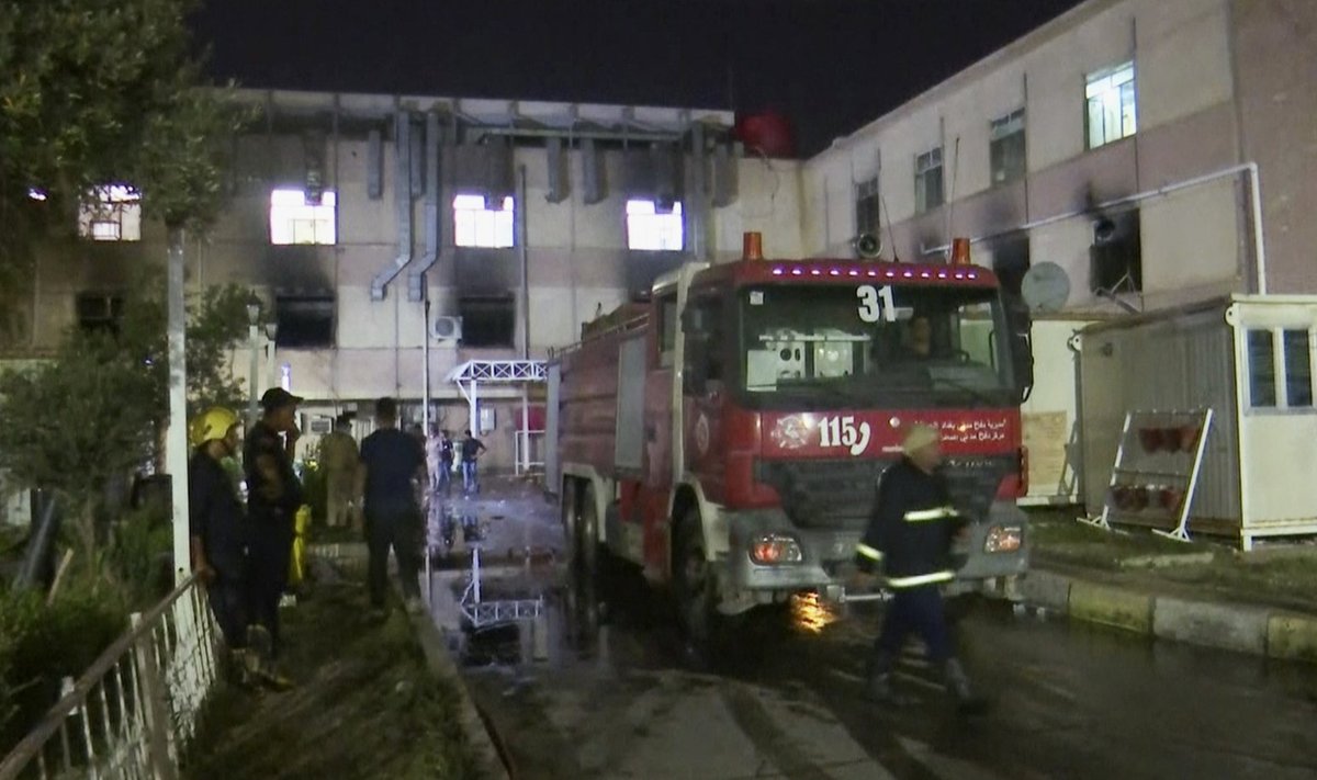 Irake per gaisrą COVID-19 ligoninėje žuvo mažiausiai 23 žmonės