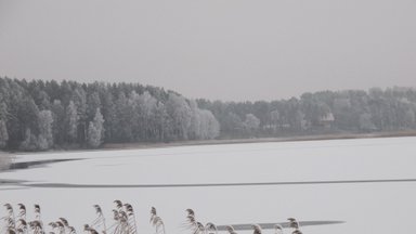 В Литве озера сковались льдом
