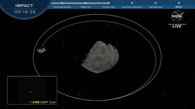 Misijos DART metu į asteroida Dimorphos rėžėsi NASA erdvėlaivis.