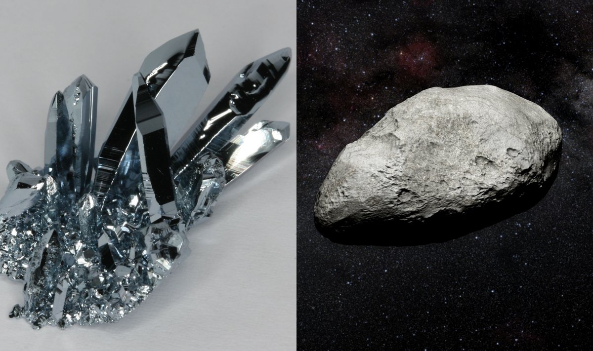 Osmio kristalai. Asteroidas. 
