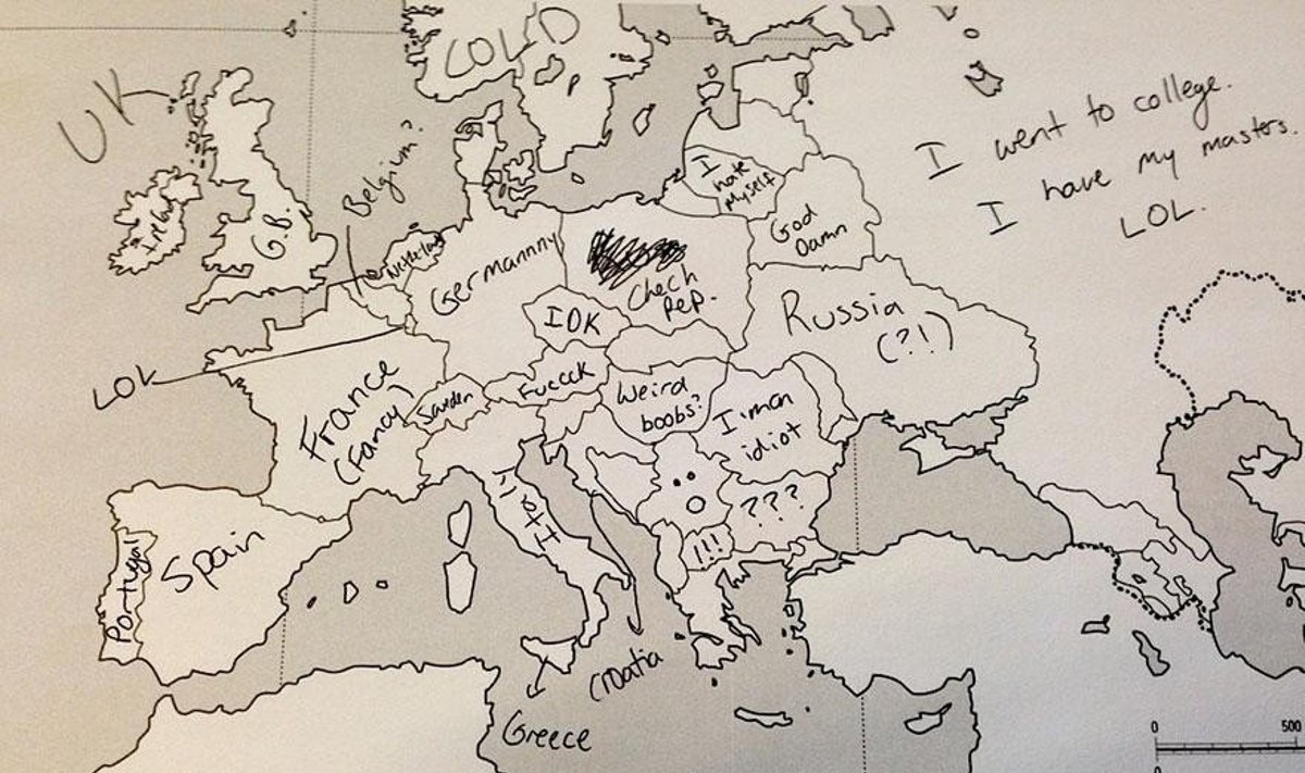 Europos žemėlapis pagal amerikiečius