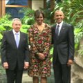 JAV ir Kubos prezidentai spaudė vienas kitam rankas ir žavėjosi kubietiškais ritmais