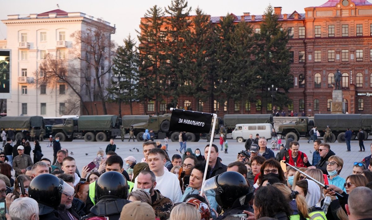 Mitingas Chabarovske Navalnui palakyti