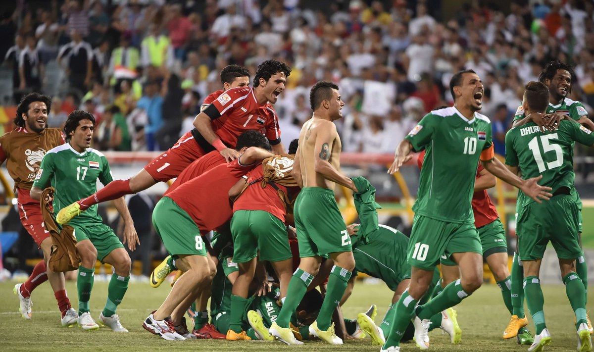 Irako futbolininkai džiaugiasi pergale
