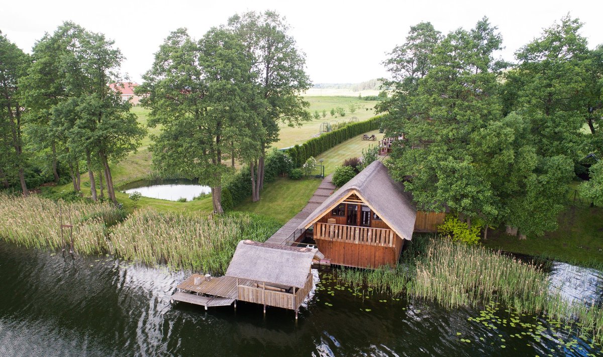 House next to a lake