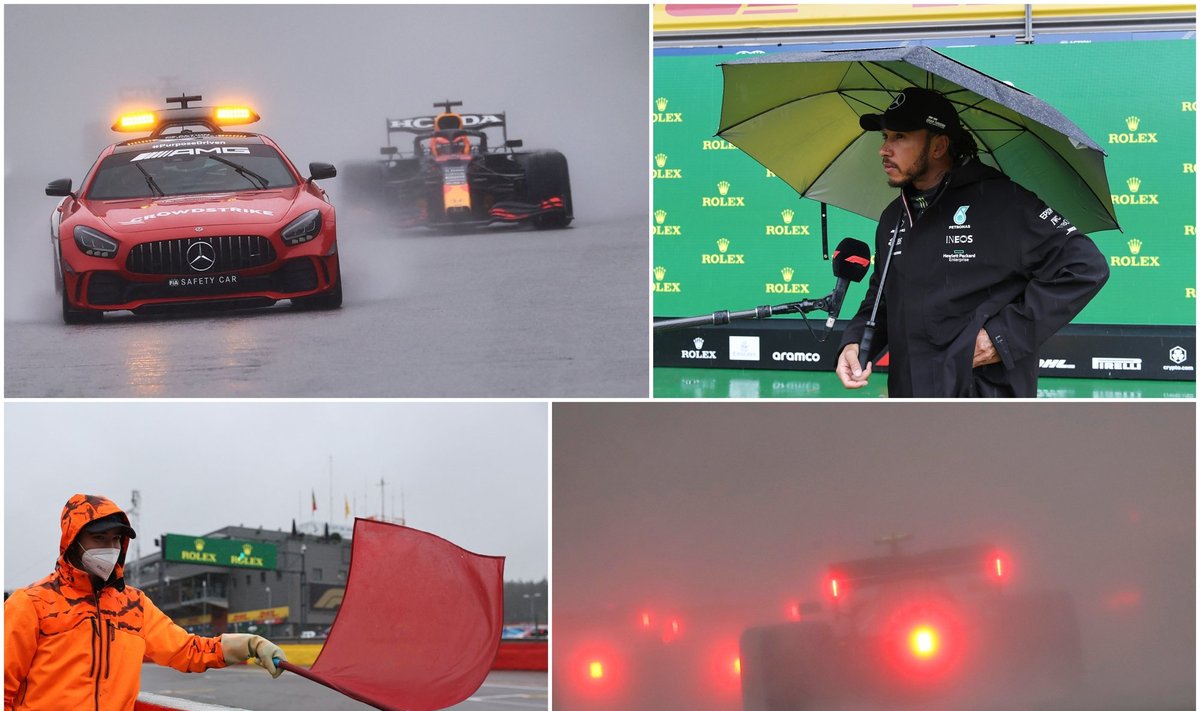 Lewisas Hamiltonas nesupranta, kodėl po lietaus sužlugdyto Belgijos etapo lenktynininkams išdalinti taškai