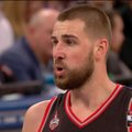 Valančiūnas and Latvia's Porzingis face off as Raptors sweep Knicks