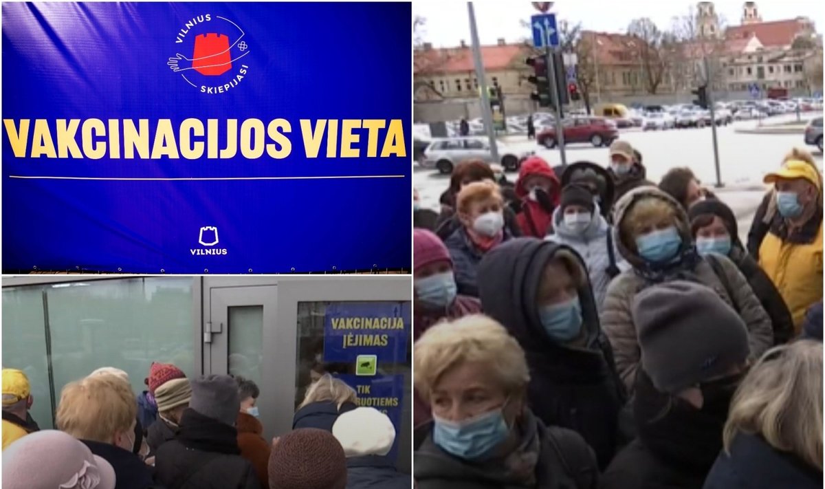 Senjorai Vilniuje užplūdo vakcinavimo centra. 