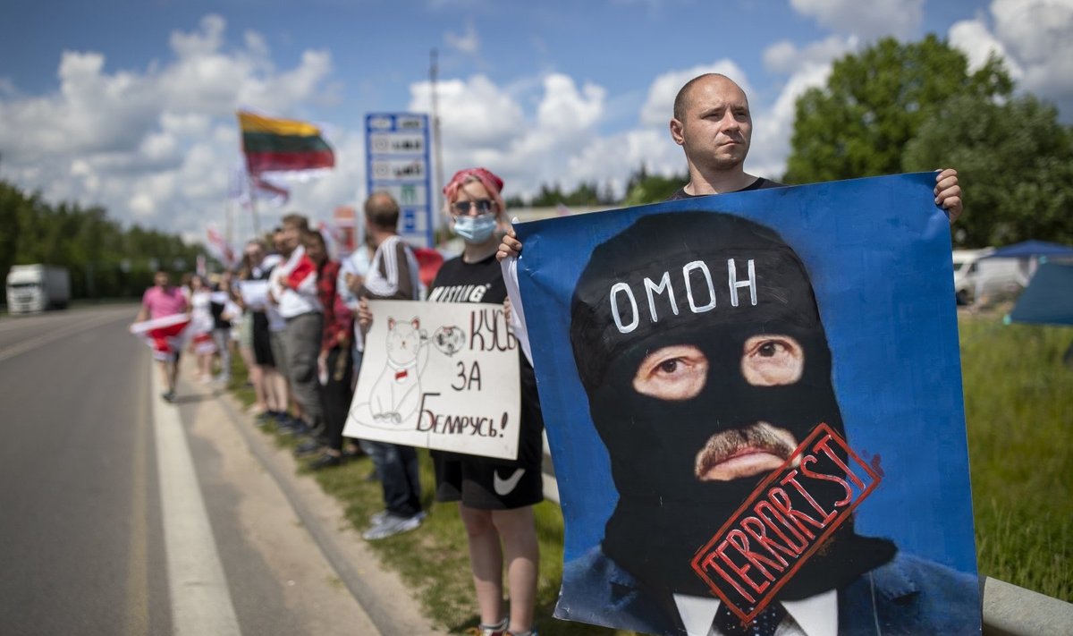 Protestas prieš A. Lukašenkos režimą Medininkuose
