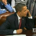 B.Obama juokavo su Tarptautinės kosmoso stoties įgula