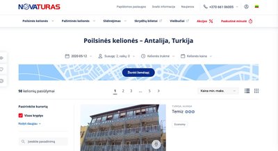 „Novaturo“ pasiūlymas į Turkiją