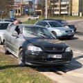 В Вильнюсе после ДТП загорелся автомобиль
