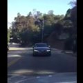 Vaizdo įraše - atgaline eiga per intensyvų eismą važiuojanti „Audi“