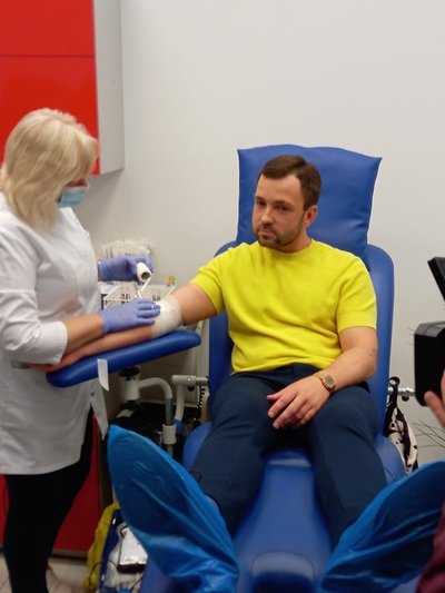Tomas Vytautas Raskevičius tapo kraujo donoru
