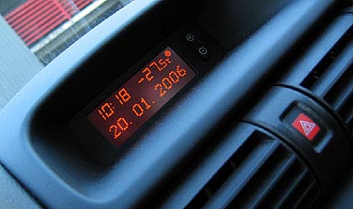 Oro temperatūra automobilio skydelyje