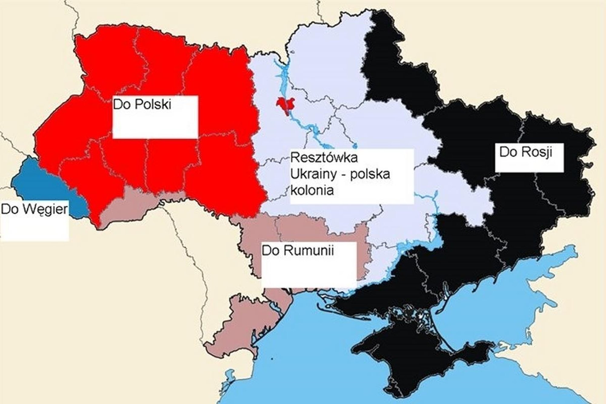 Какие страны на западе украины. Польская карта разделенной Украины. Карта Польши по разделу Украины. Карта разделения Украины Польшей. Раздел Украины карта польское Телевидение.